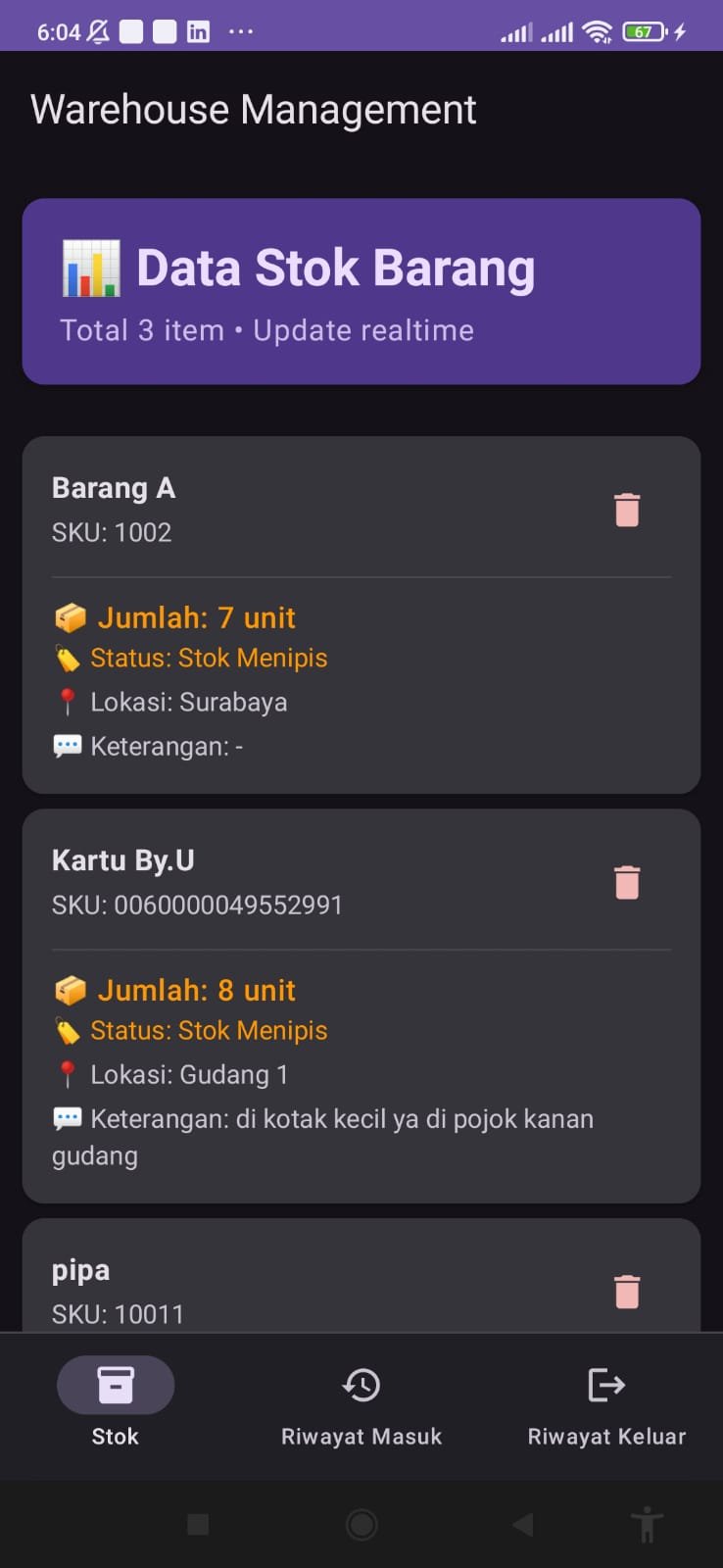 Aplikasi Stock Management